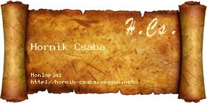 Hornik Csaba névjegykártya