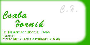 csaba hornik business card
